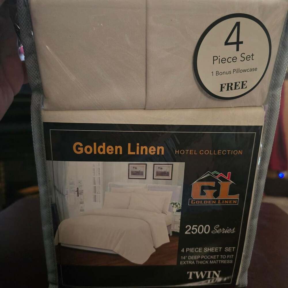 Golden Linen 2500 Series Twin Sheet Set Ivory